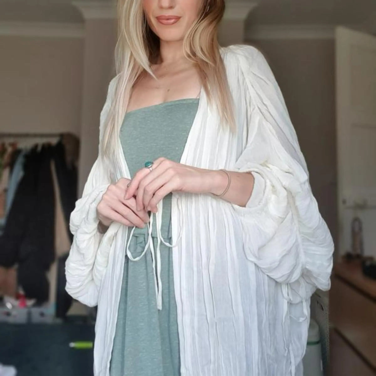 Flowy Boho Cardigan Tie-Front Duster Top